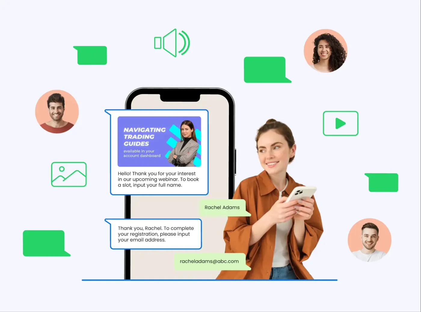 Business team using Emwhats WhatsApp marketing platform